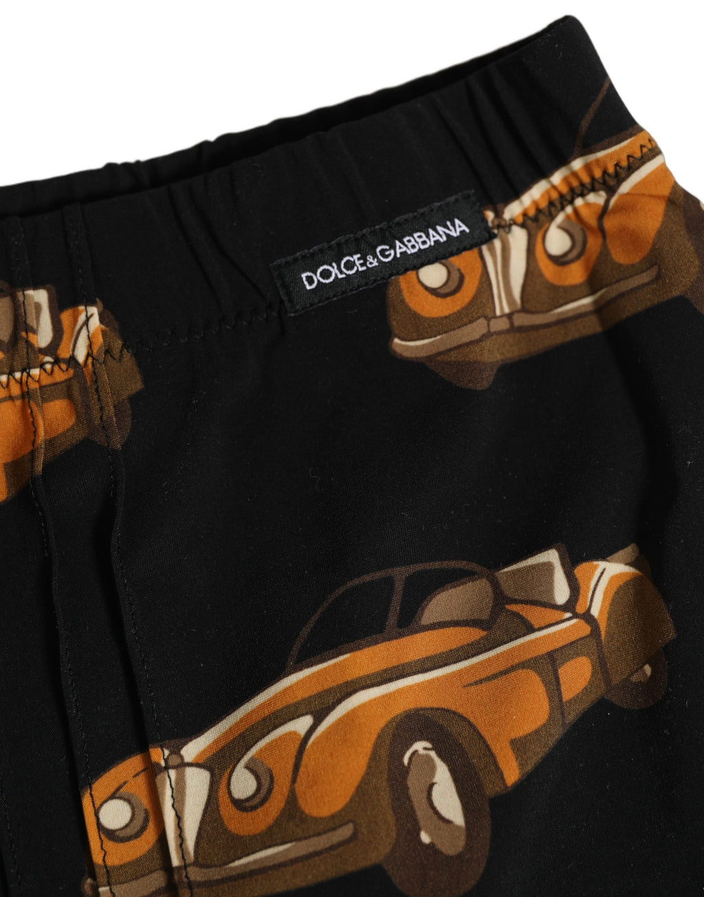 Dolce & Gabbana Badeshorts mit schwarzem Auto-Print Beachwear Swimwear