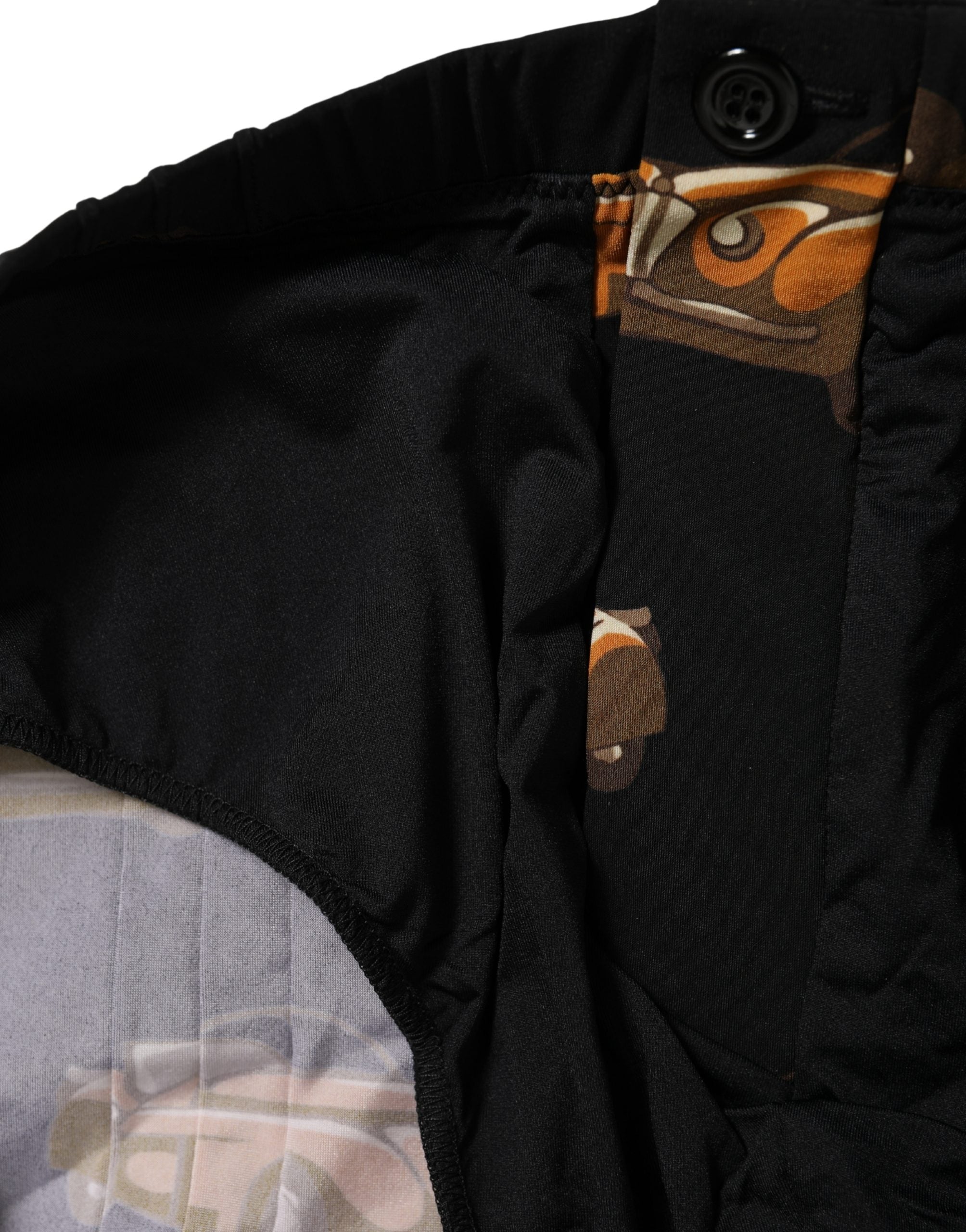 Dolce & Gabbana Badeshorts mit schwarzem Auto-Print Beachwear Swimwear