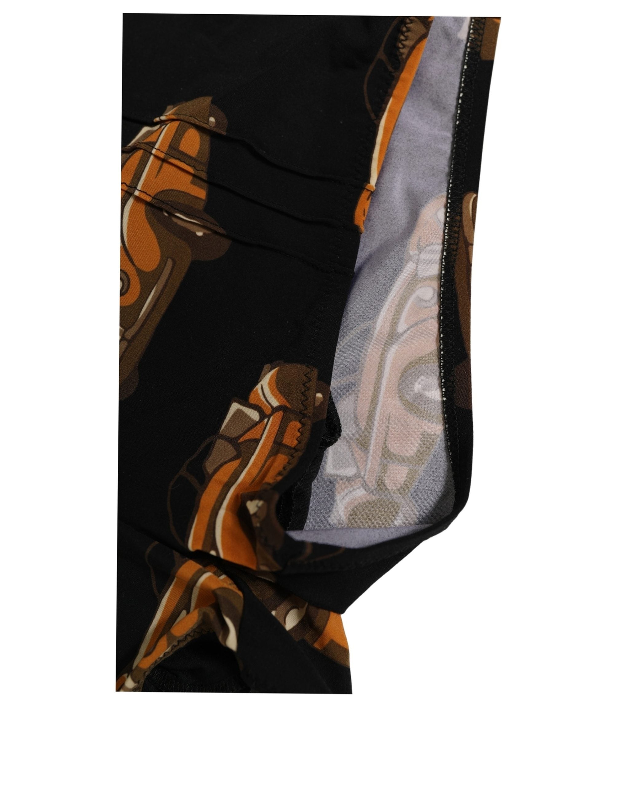 Dolce & Gabbana Badeshorts mit schwarzem Auto-Print Beachwear Swimwear