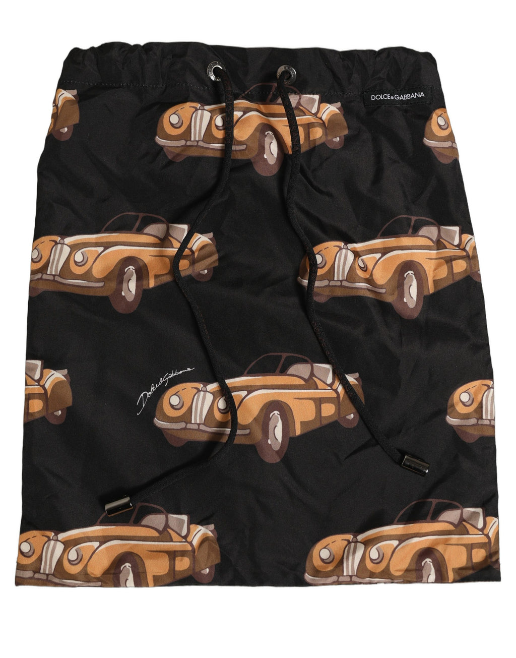 Dolce & Gabbana Badeshorts mit schwarzem Auto-Print Beachwear Swimwear