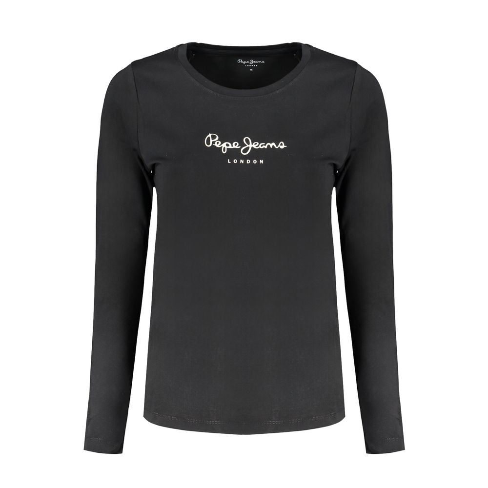 Pepe Jeans Schwarzes Baumwoll-T-Shirt für Damen