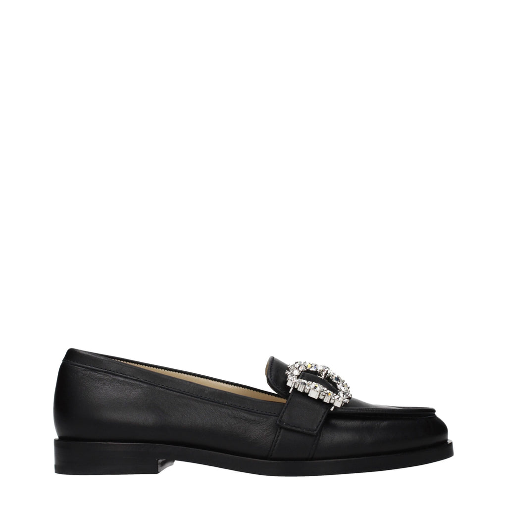 Jimmy Choo Schwarze Leder Loafer zum Hineinschlüpfen