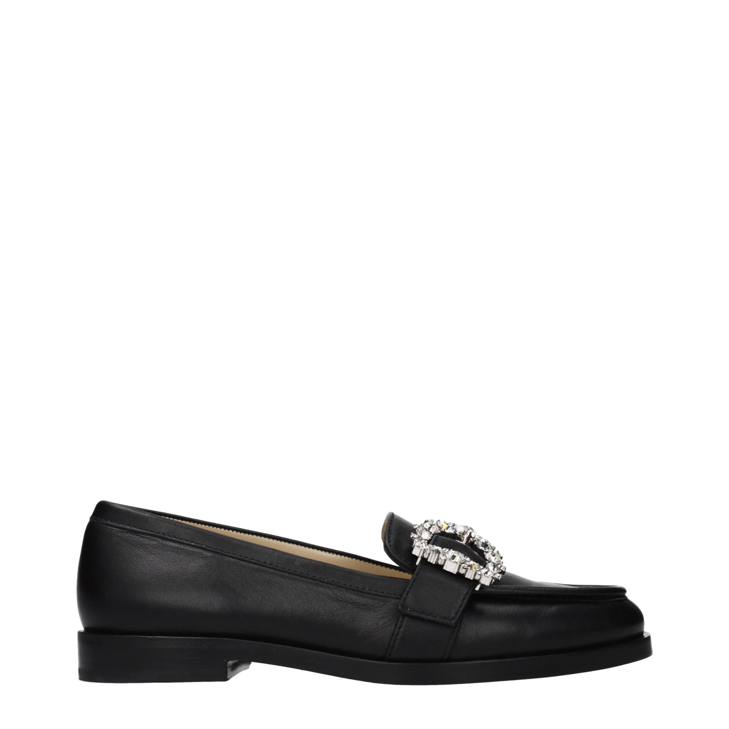 Jimmy Choo Schwarze Leder Loafer zum Hineinschlüpfen