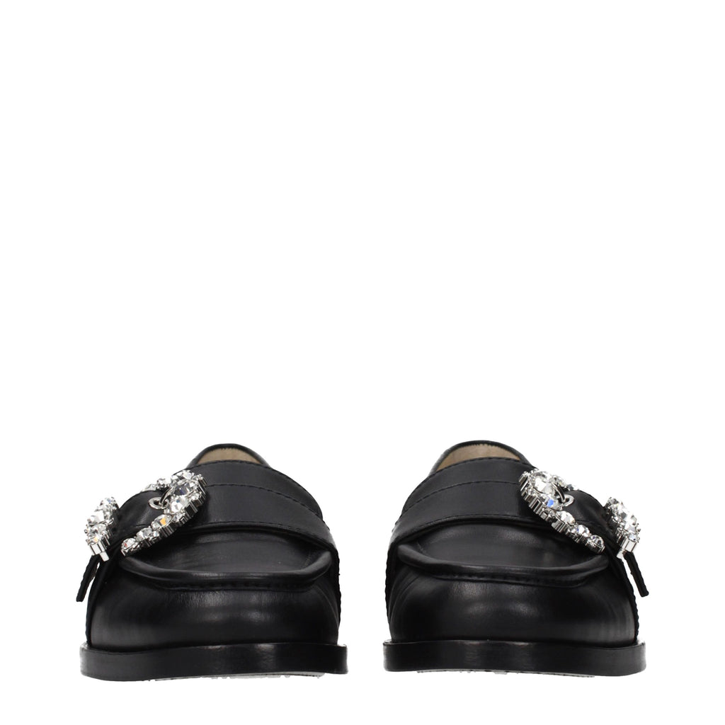 Jimmy Choo Schwarze Leder Loafer zum Hineinschlüpfen