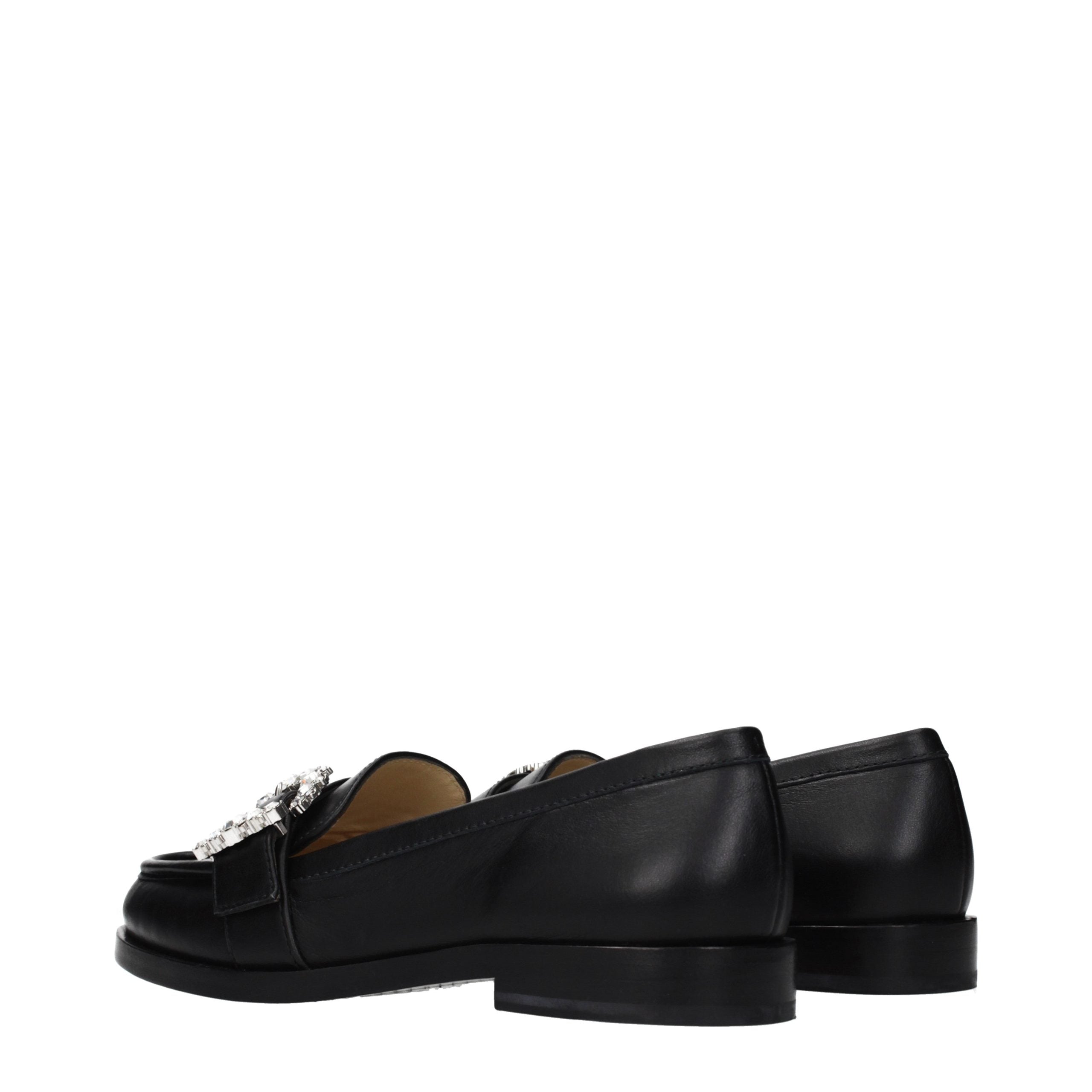 Jimmy Choo Schwarze Leder Loafer zum Hineinschlüpfen