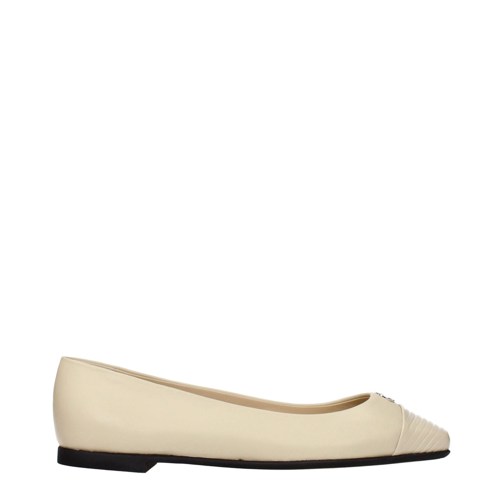 Jimmy Choo Beige Leder Ballerinas
