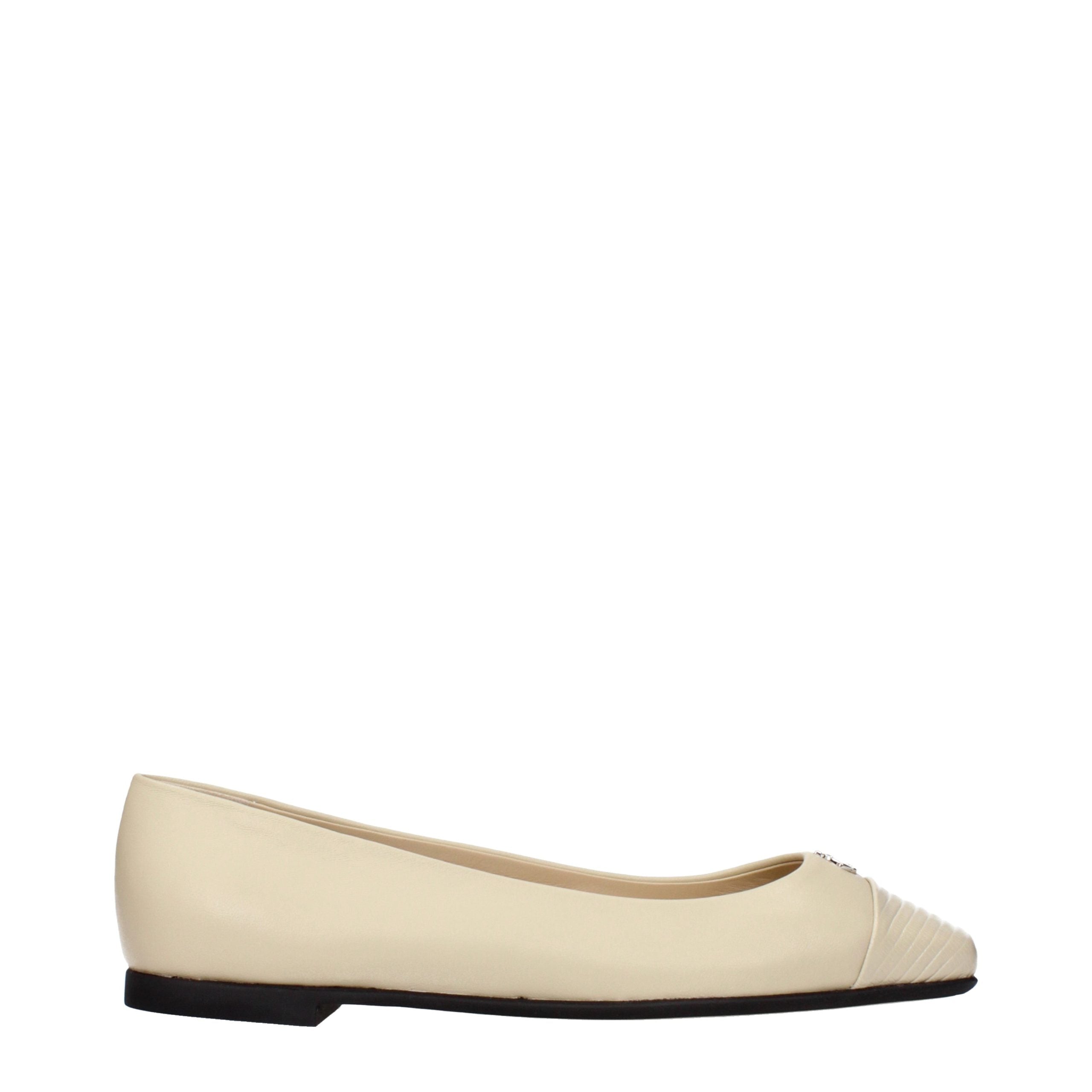 Jimmy Choo Beige Leder Ballerinas