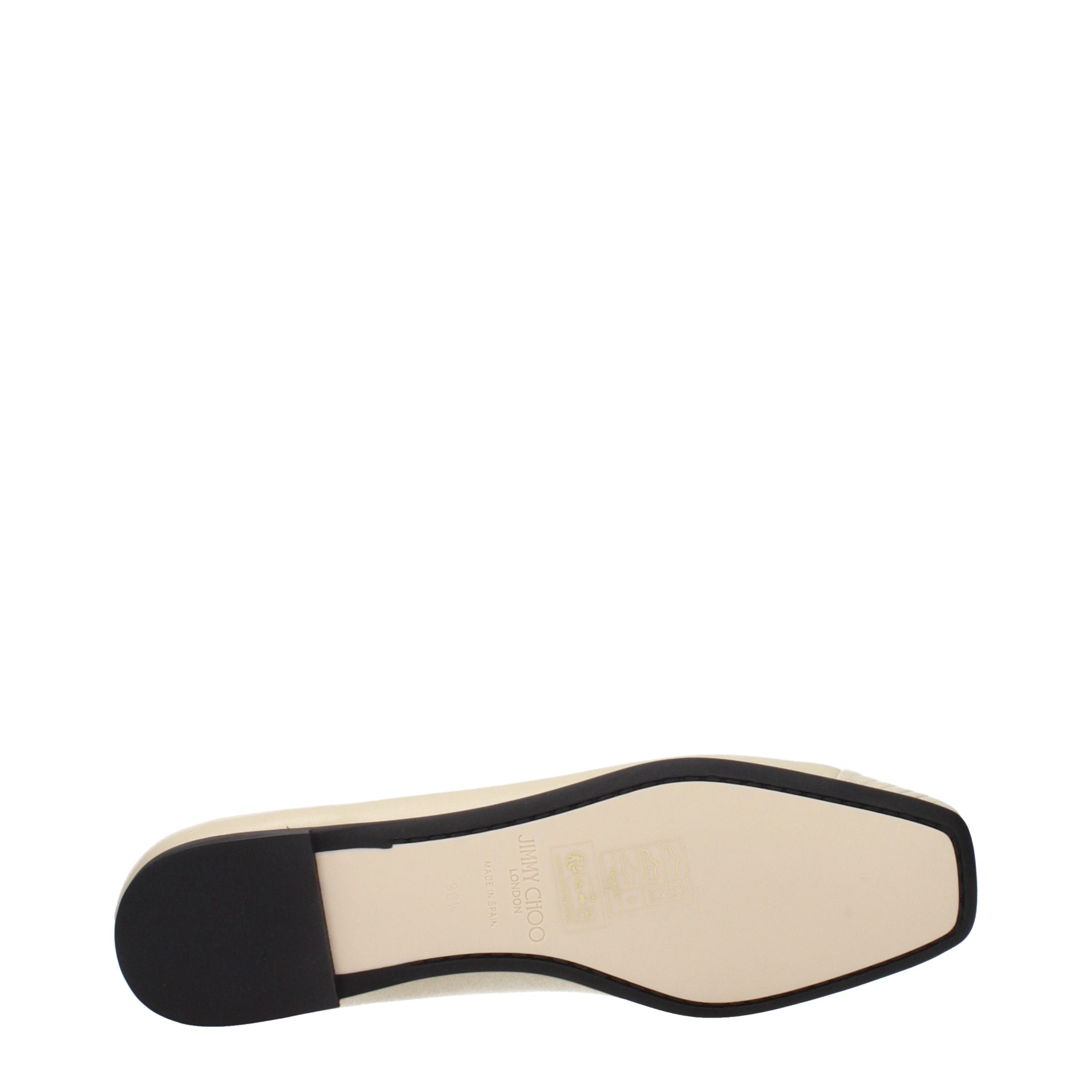 Jimmy Choo Beige Leder Ballerinas