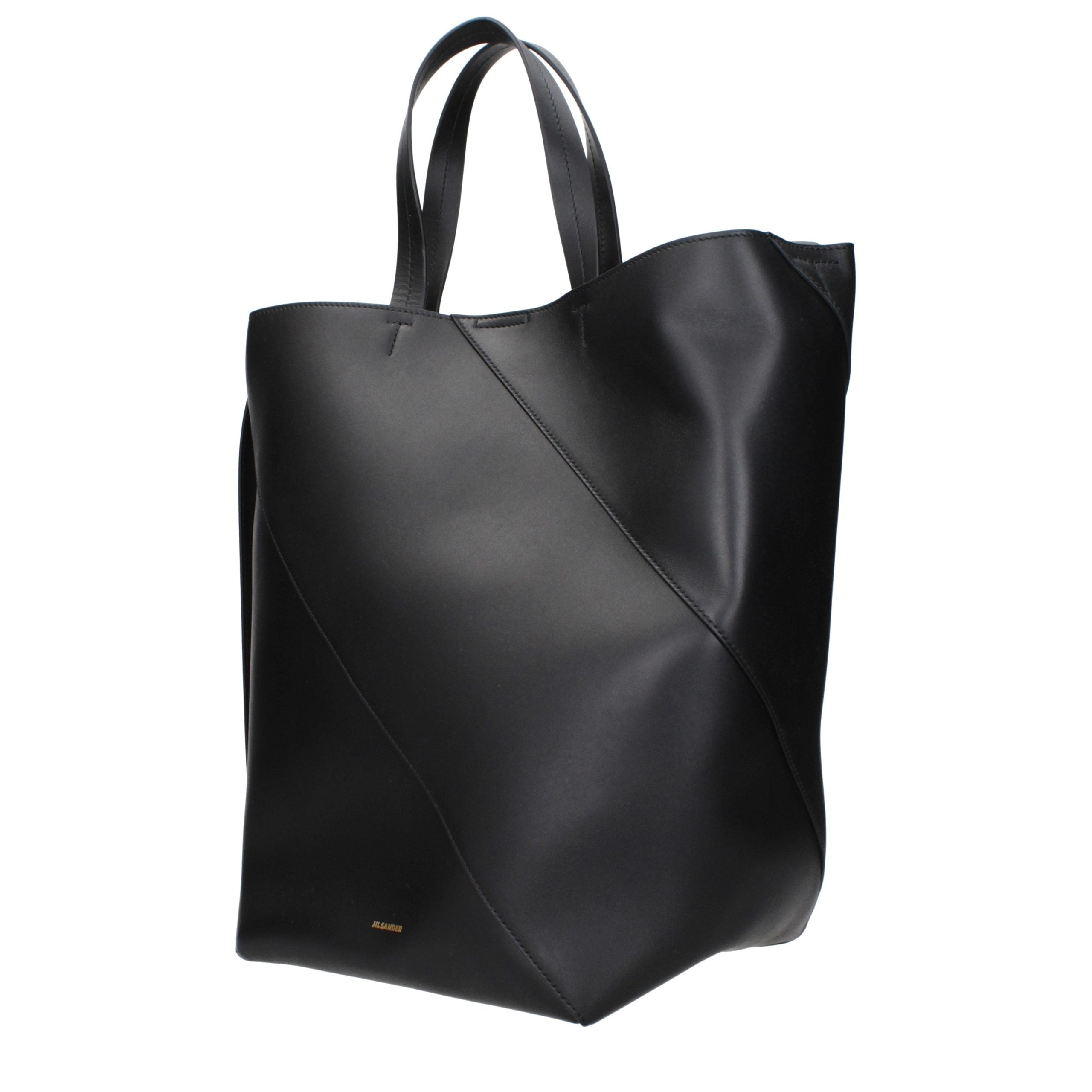Jil Sander Schwarze Leder Umhängetasche