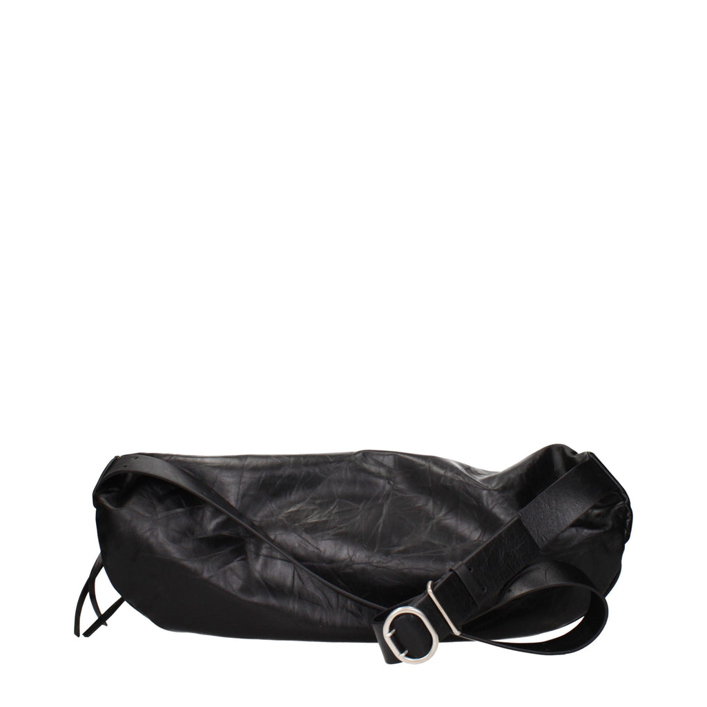 Jil Sander Schwarzer Lederrucksack