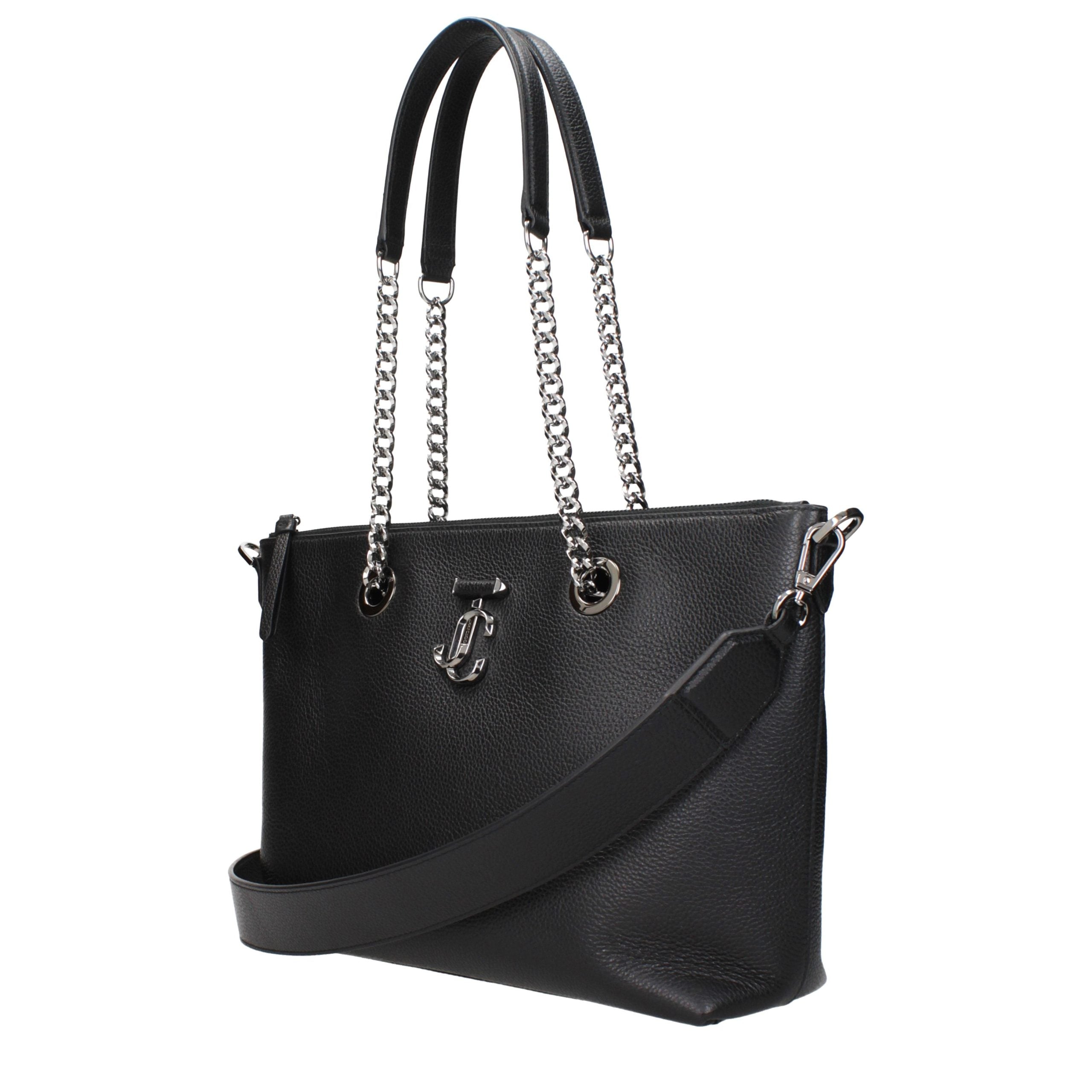 Jimmy Choo Schwarze Leder Umhängetasche