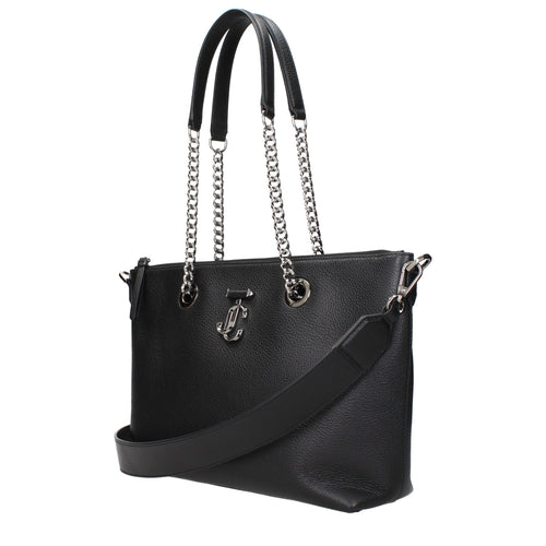 Jimmy Choo Schwarze Leder Umhängetasche