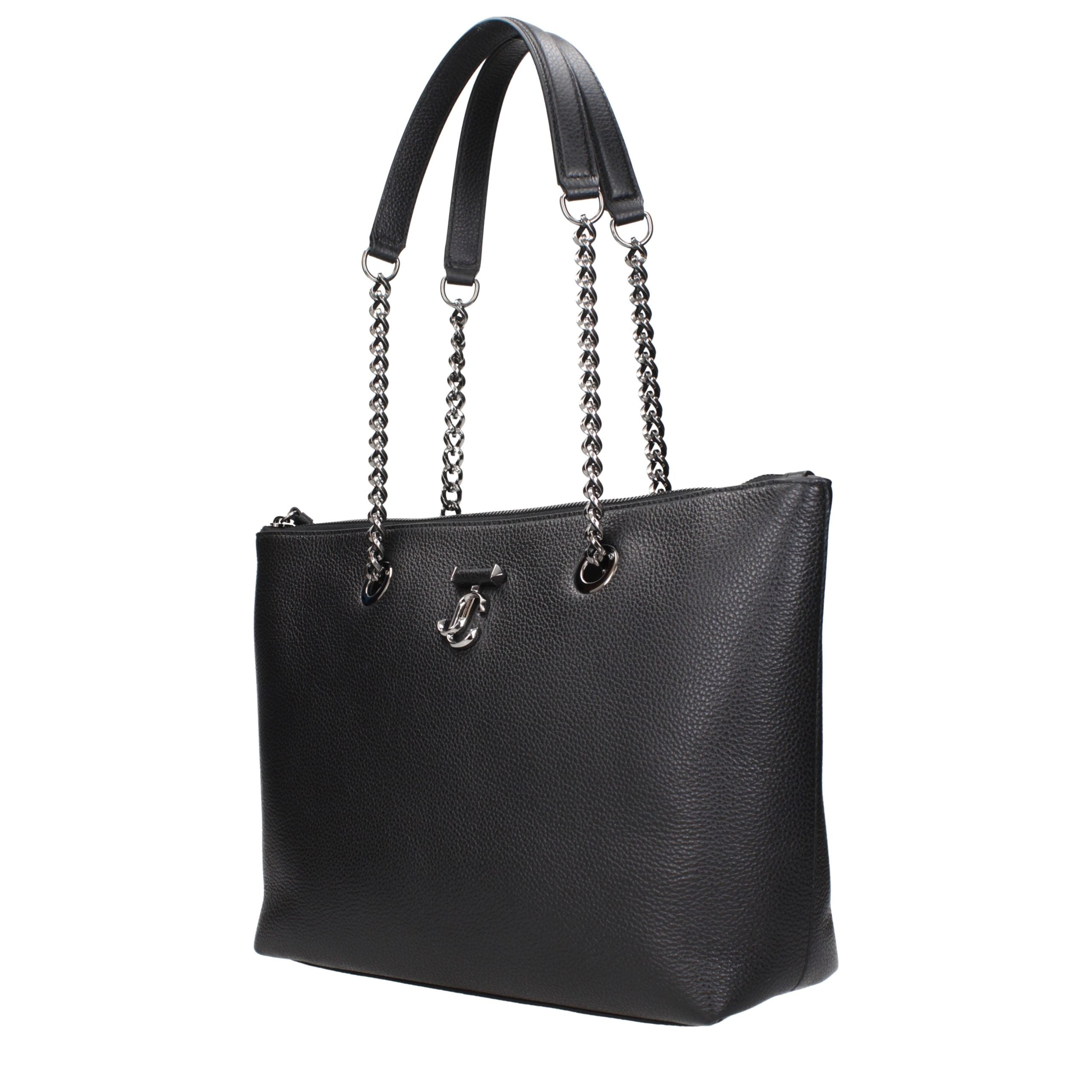 Jimmy Choo Schwarze Leder Umhängetasche