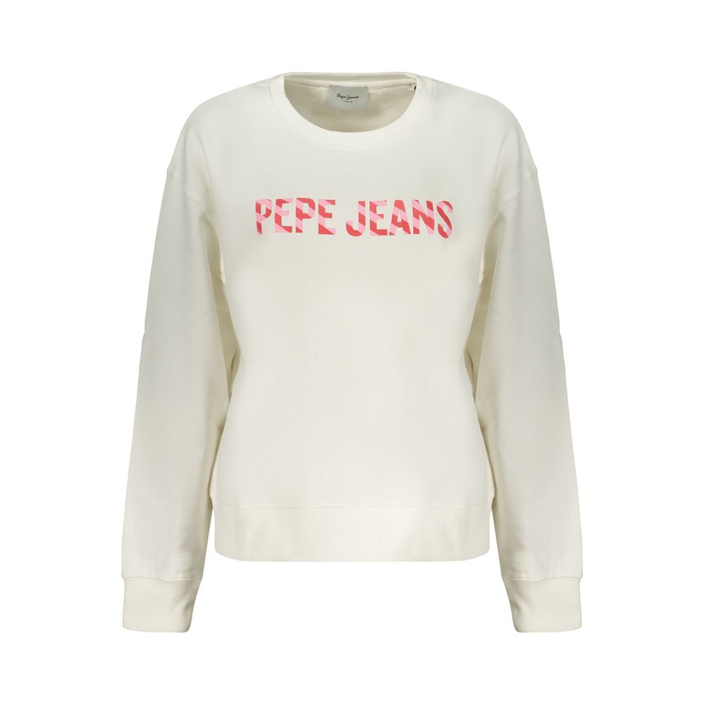 Pepe Jeans Weißes Baumwoll-Sweatshirt für Damen