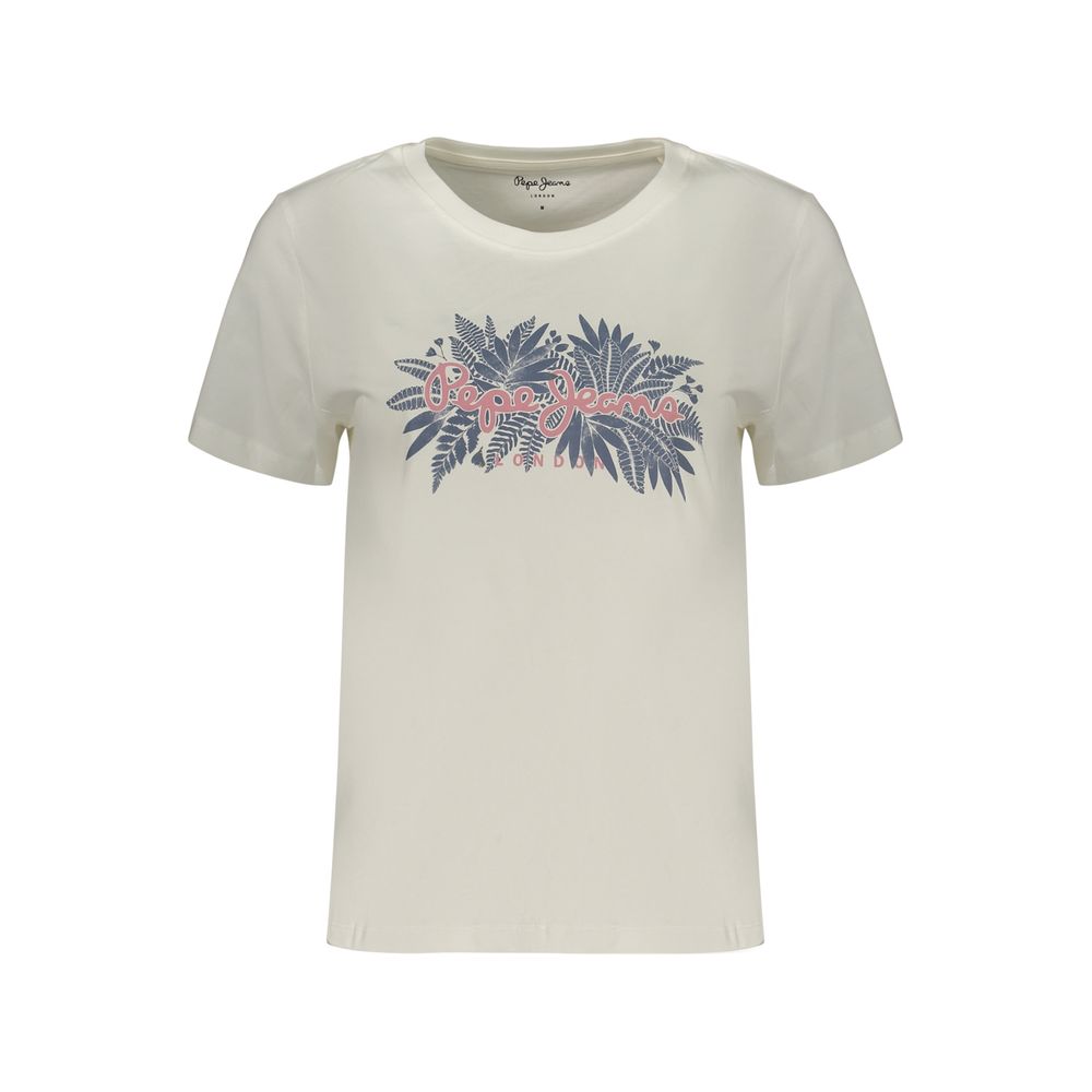 Pepe Jeans Weißes Baumwoll-T-Shirt für Damen