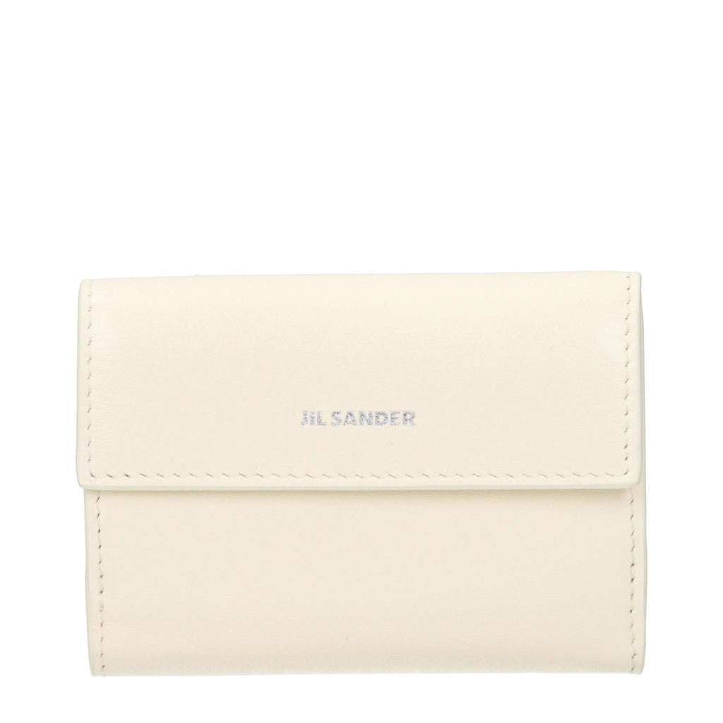 Jil Sander Weiße Leder-Geldbörse