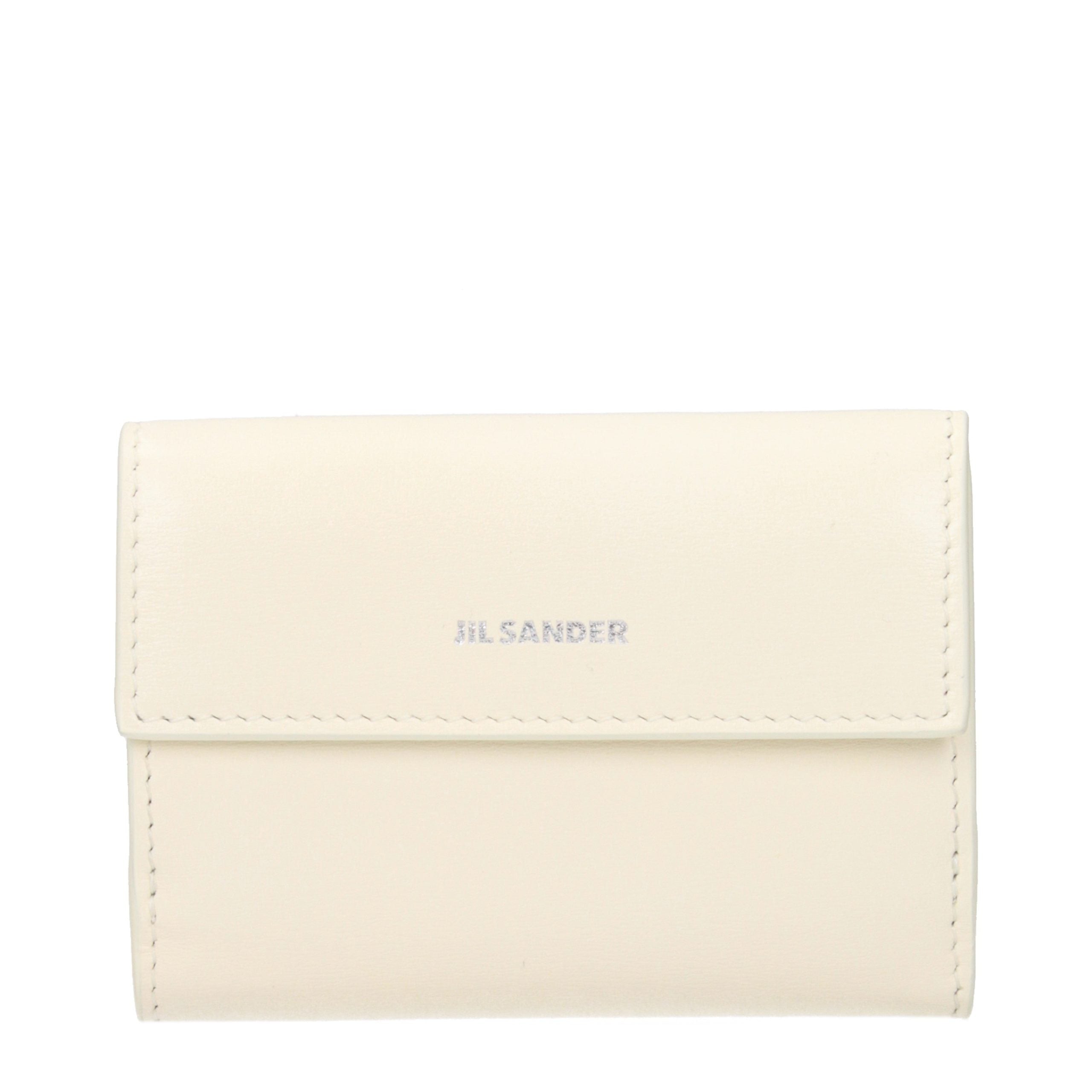 Jil Sander Weiße Leder-Geldbörse