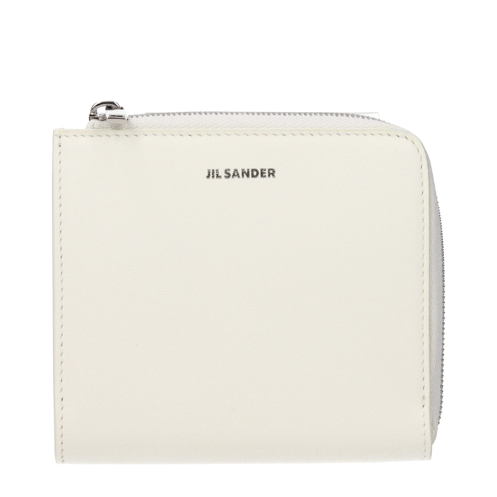 Jil Sander Weiße Leder-Geldbörse