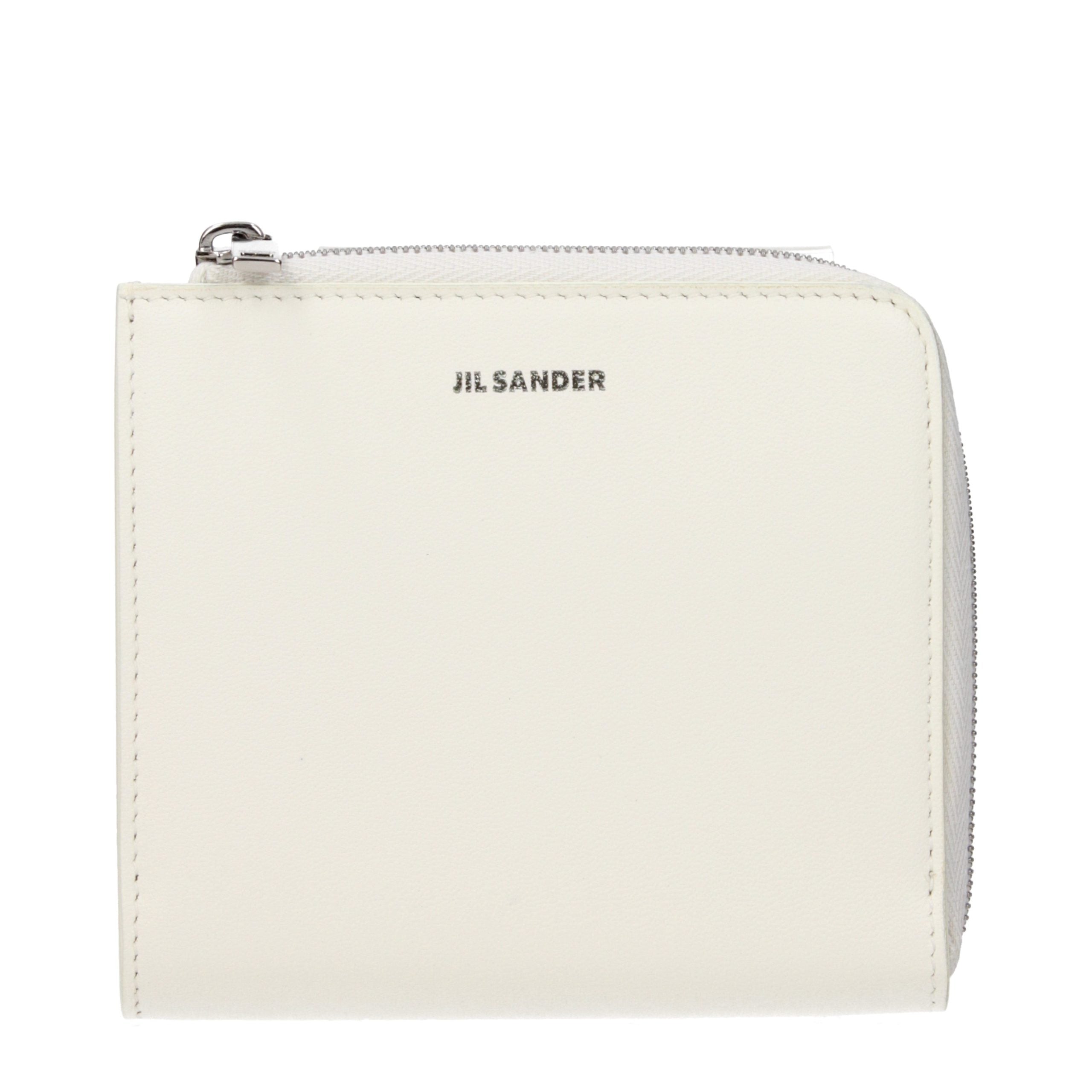 Jil Sander Weiße Leder-Geldbörse