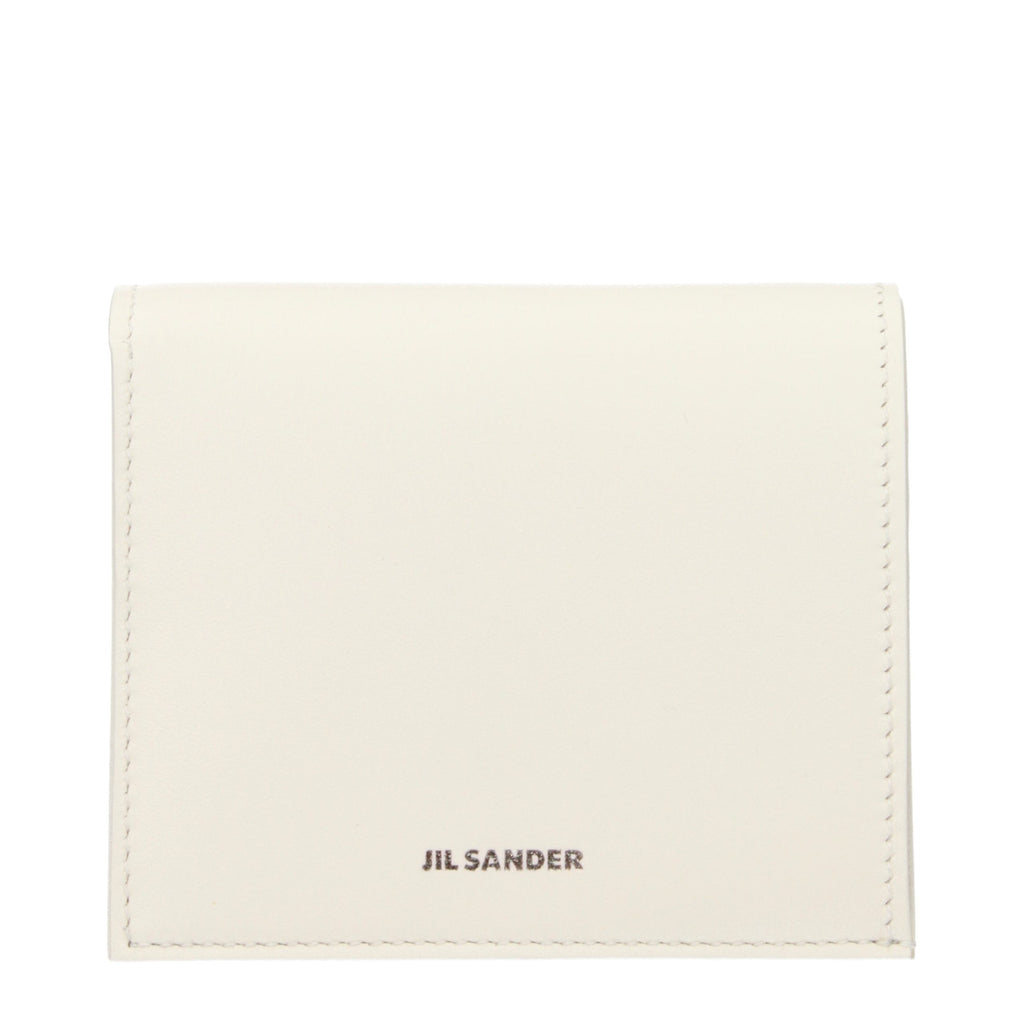 Jil Sander Weiße Leder-Geldbörse