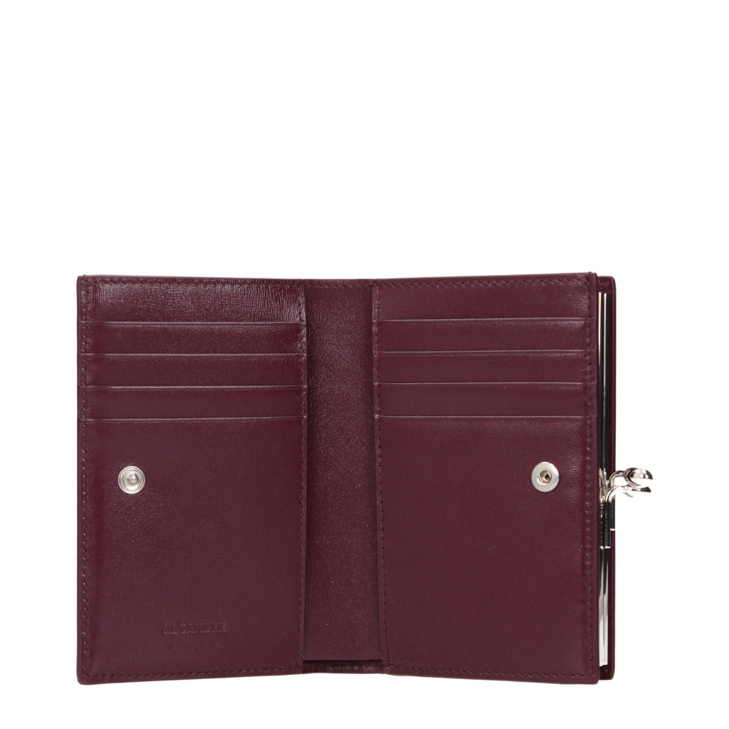 Jil Sander Rote Leder-Geldbörse