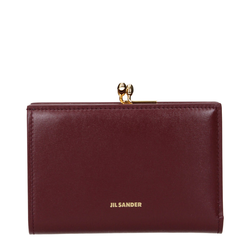Jil Sander Rote Leder-Geldbörse