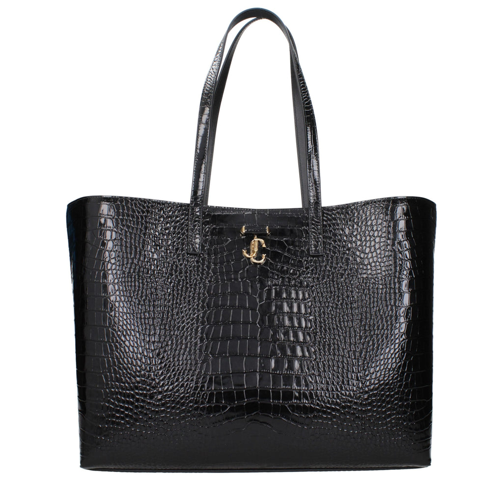 Jimmy Choo Schwarze Leder Umhängetasche