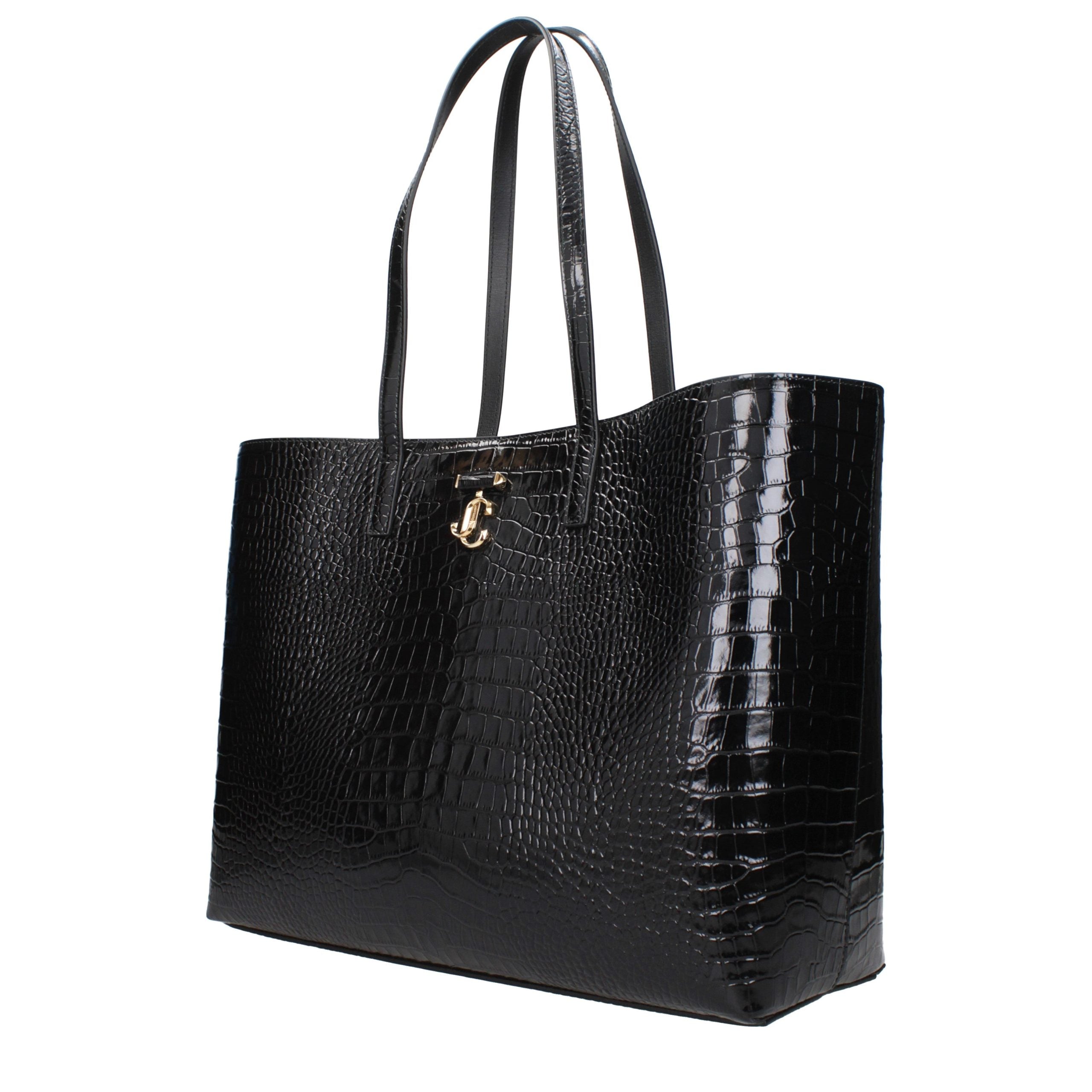 Jimmy Choo Schwarze Leder Umhängetasche