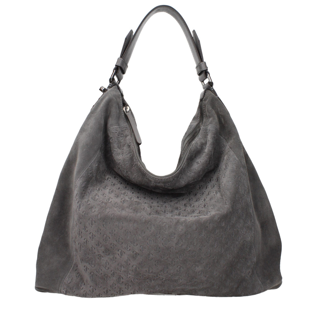 Jimmy Choo Graue Leder Schultertasche