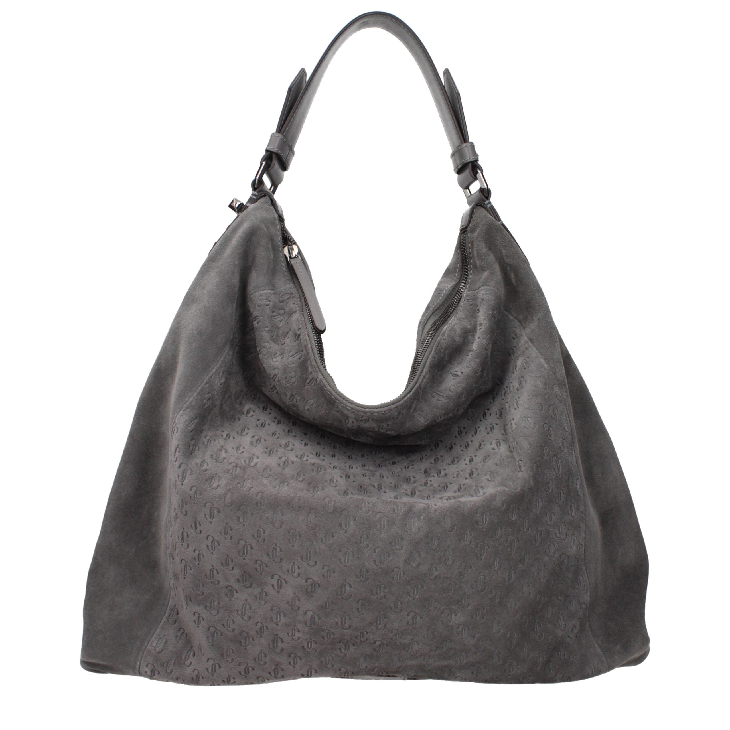 Jimmy Choo Graue Leder Schultertasche