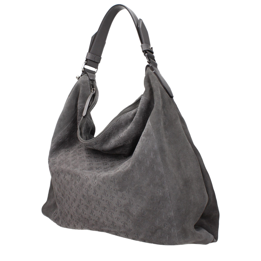 Jimmy Choo Graue Leder Schultertasche