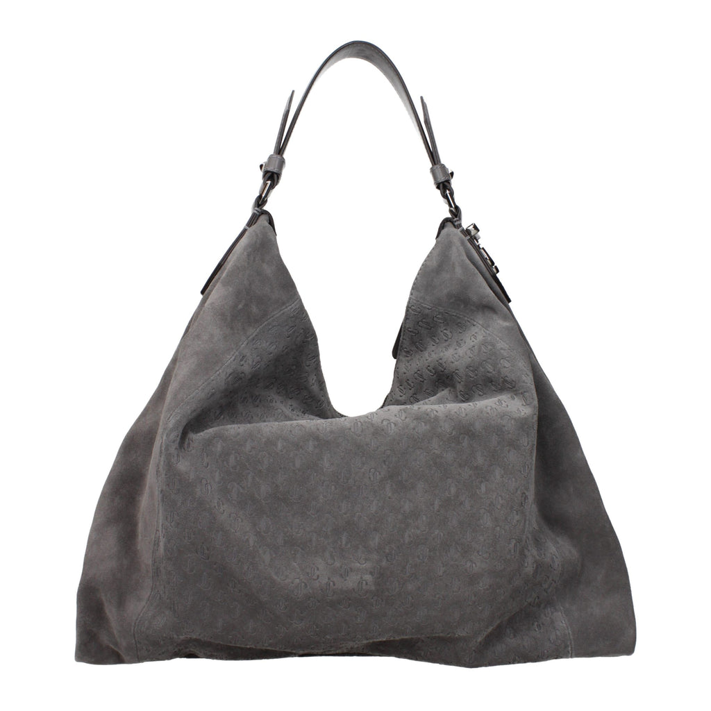 Jimmy Choo Graue Leder Schultertasche