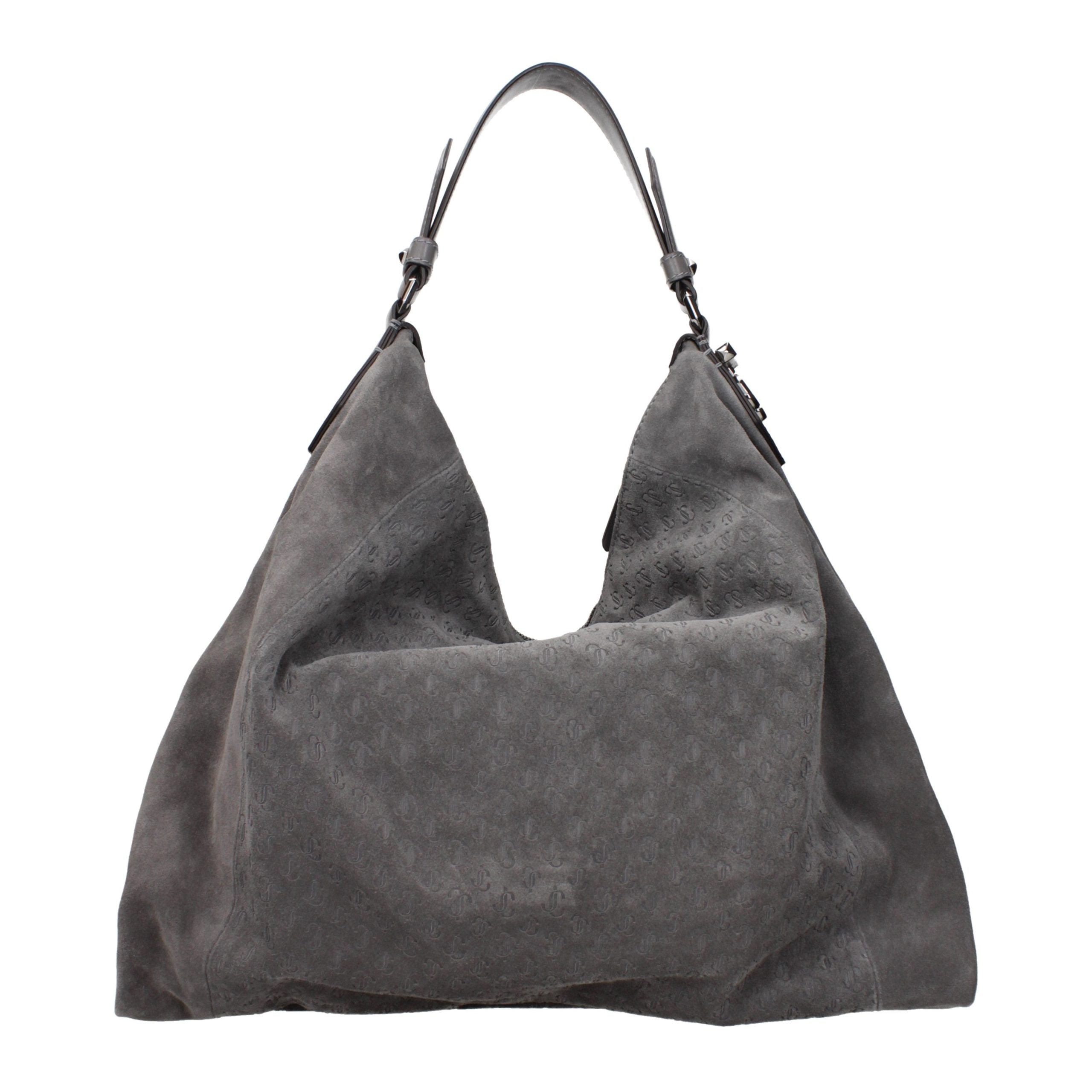 Jimmy Choo Graue Leder Schultertasche