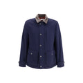 Brunello Cucinelli Blaue Jacke aus Wolle Oves Aries in voller Länge