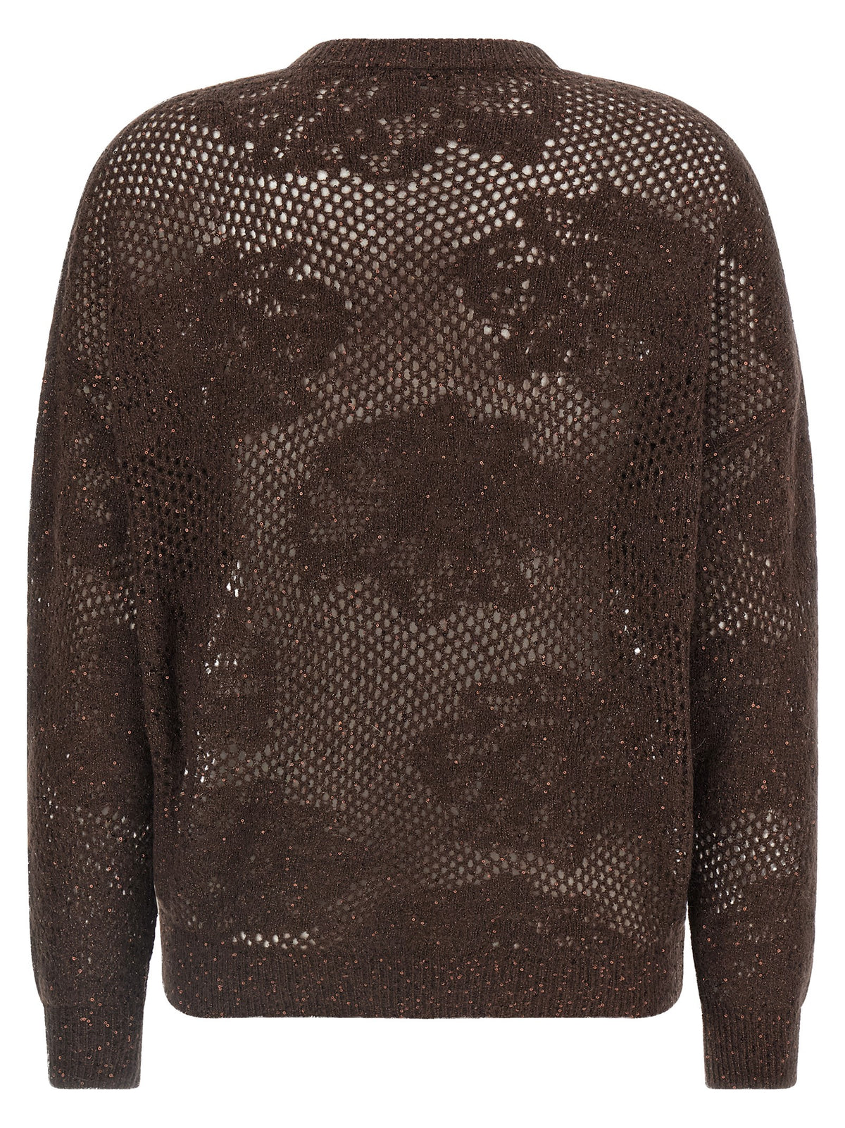 Brunello Cucinelli Brauner Nylon-Strickjacke