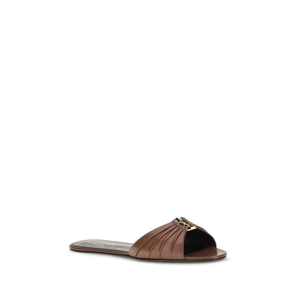 Saint Laurent Braune Kalbsleder Bos Taurus Mules