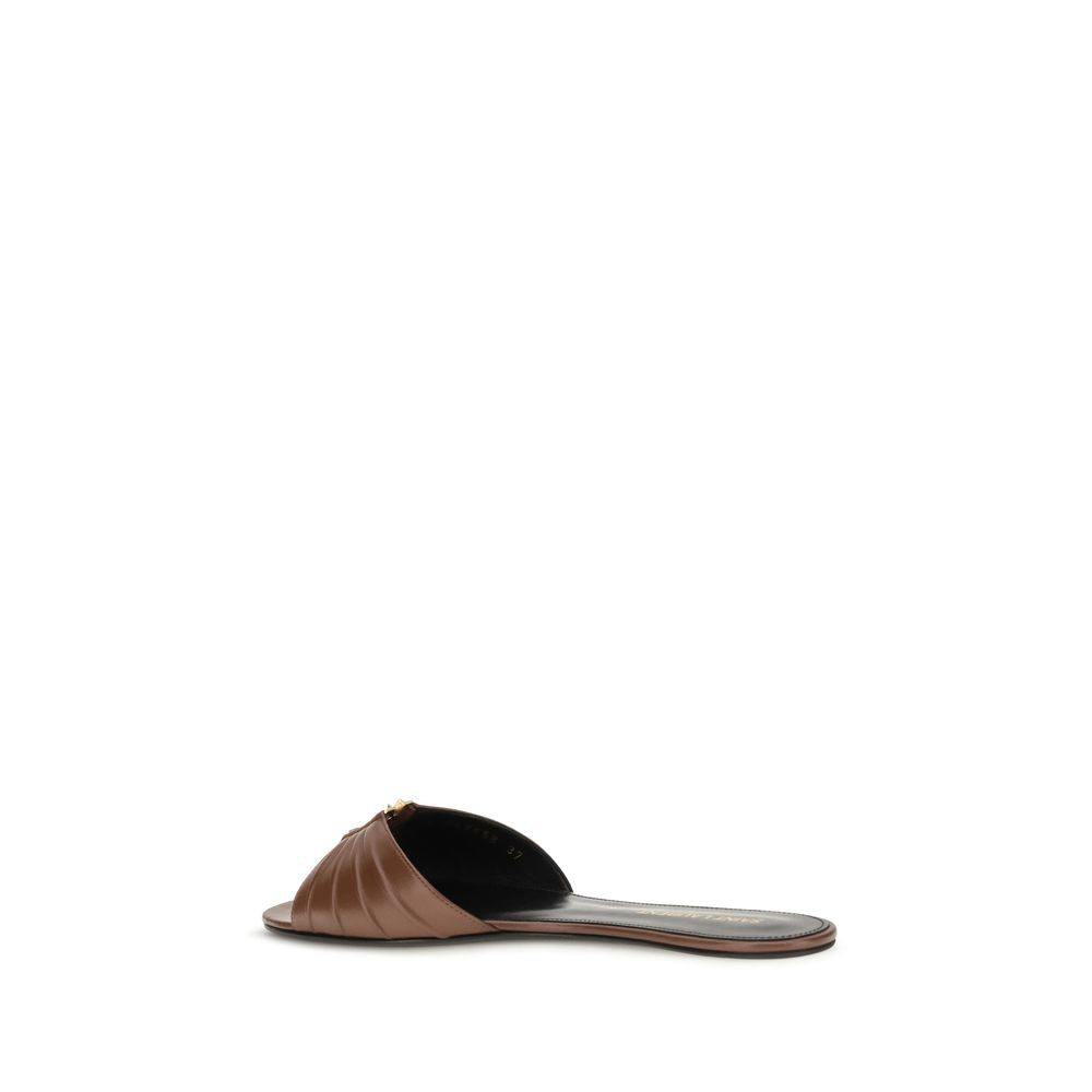 Saint Laurent Braune Kalbsleder Bos Taurus Mules
