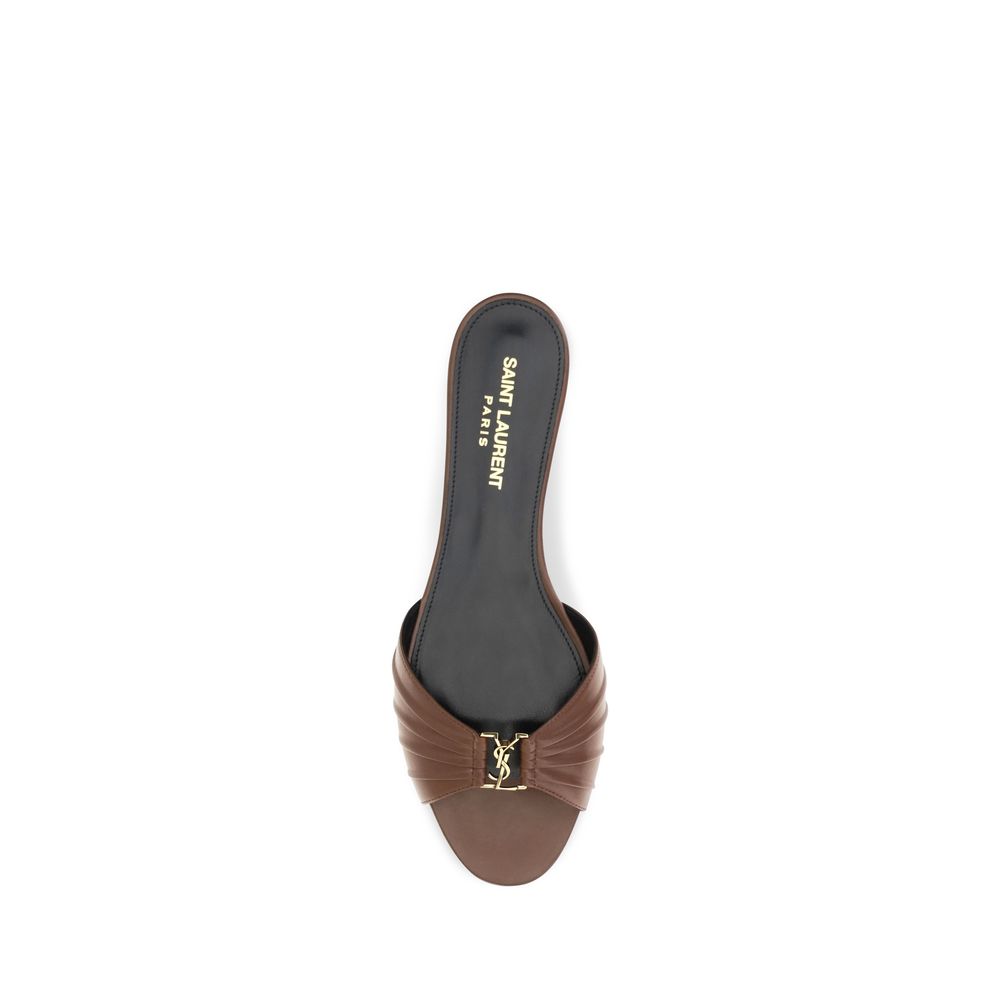 Saint Laurent Braune Kalbsleder Bos Taurus Mules