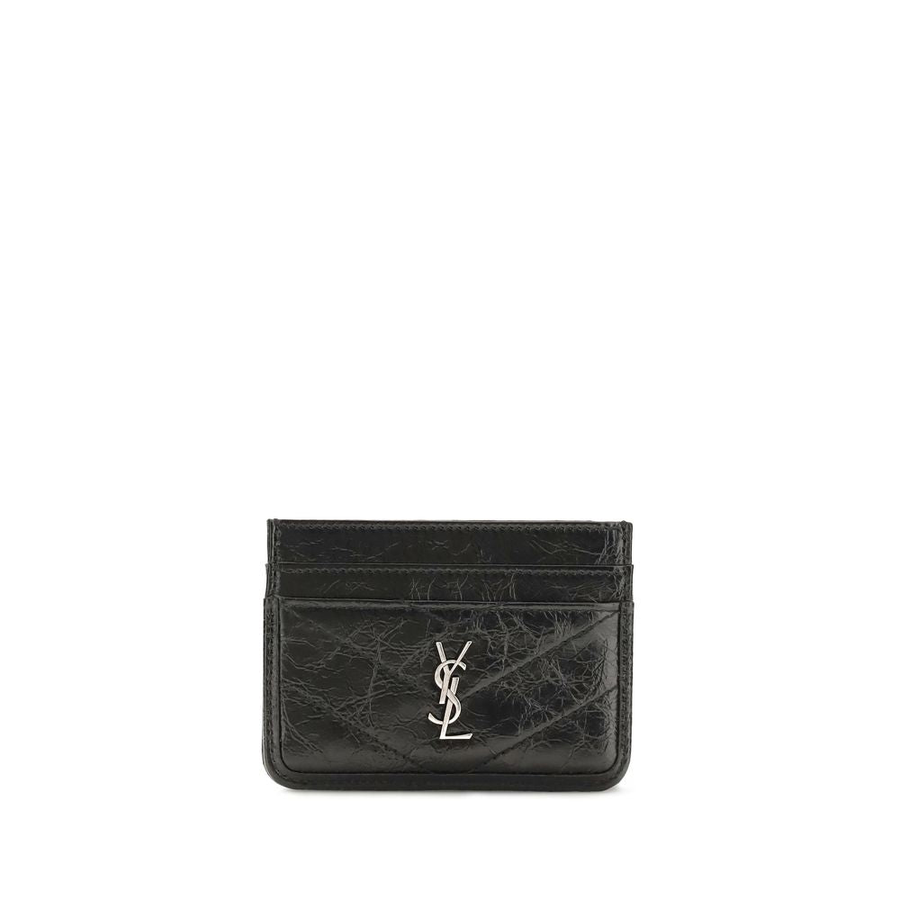 Saint Laurent Schwarze Bos Taurus Kalbsleder Schultertasche