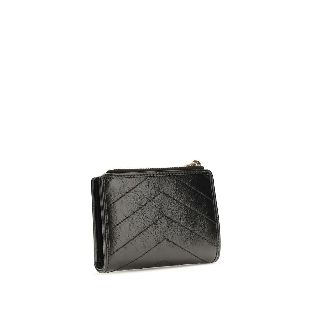 Saint Laurent Schwarzes Kalbsleder Bos Taurus Portemonnaie