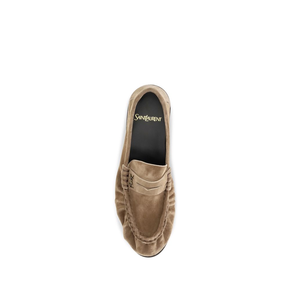 Saint Laurent Beige Kalbsleder Bos Taurus Slipper-Loafer
