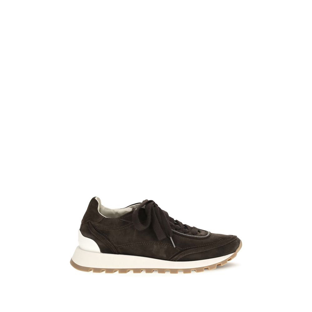 Brunello Cucinelli Braune Wildleder-Sneaker mit niedrigem Schaft