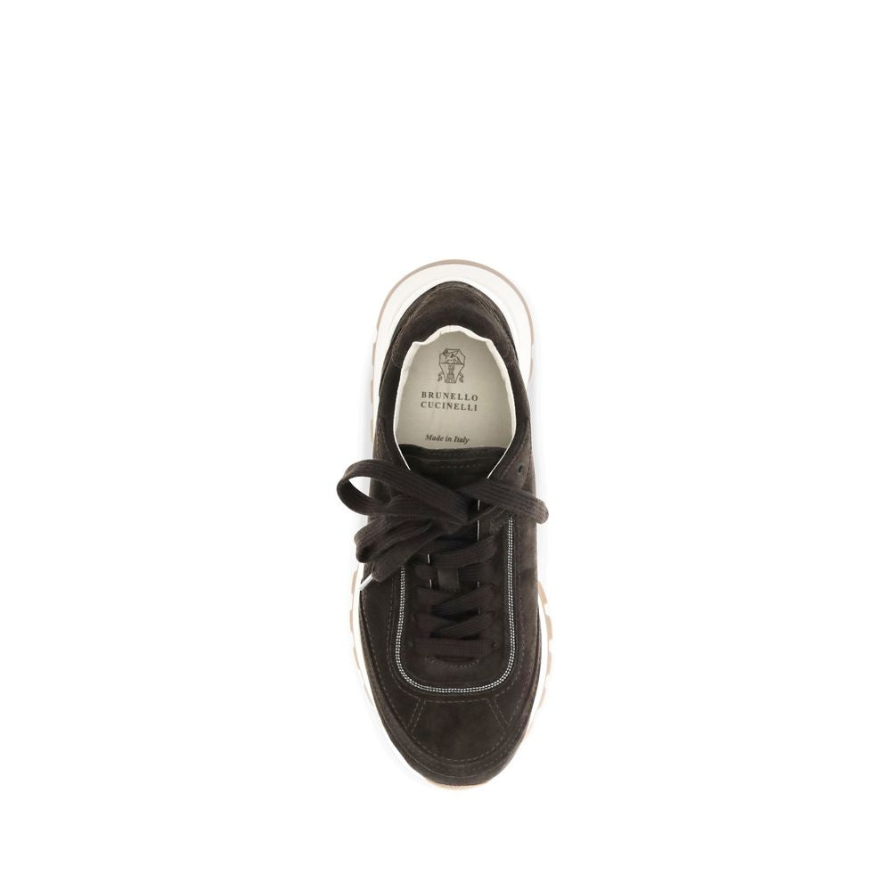 Brunello Cucinelli Braune Wildleder-Sneaker mit niedrigem Schaft
