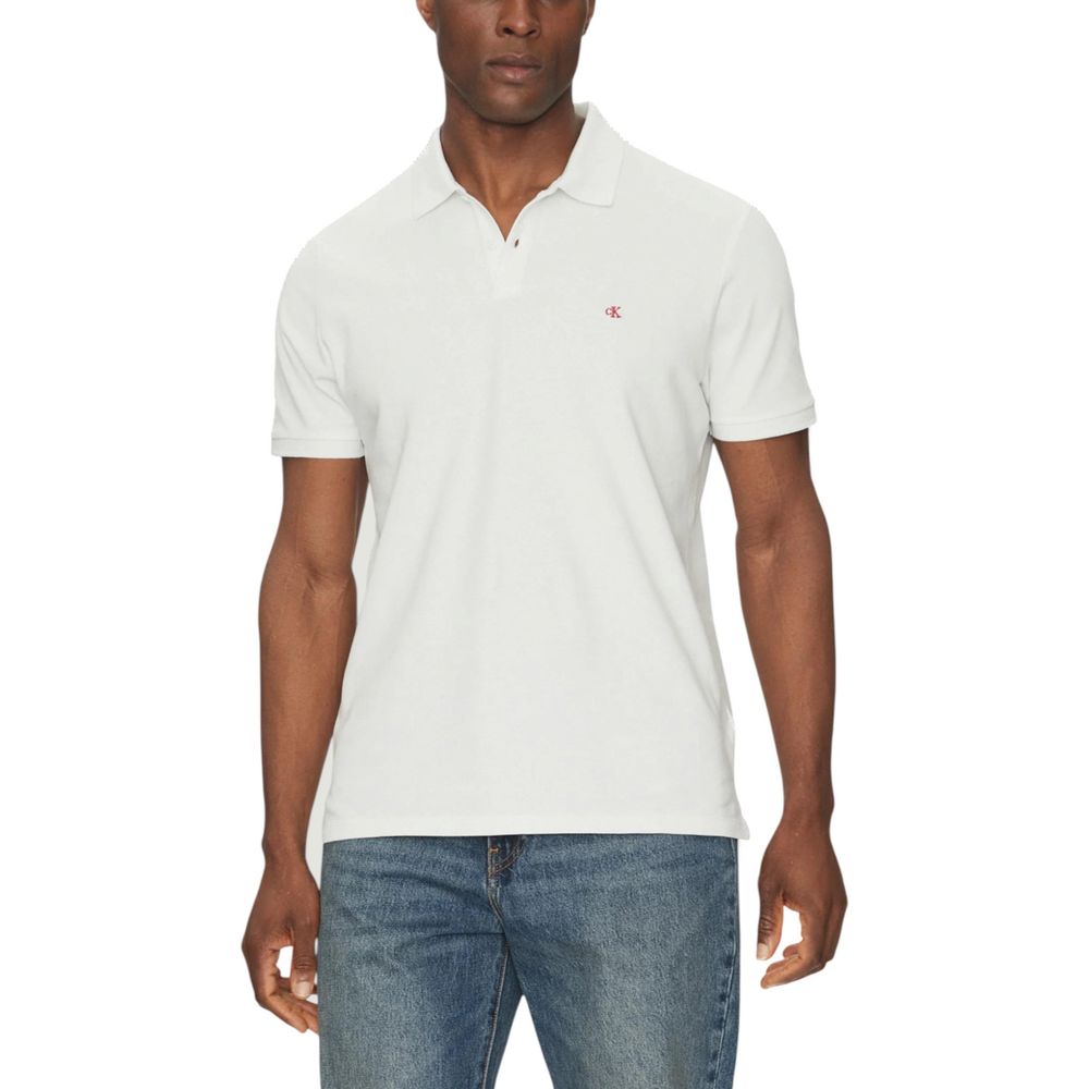 Calvin Klein Jeans Weißes Poloshirt aus Baumwolle