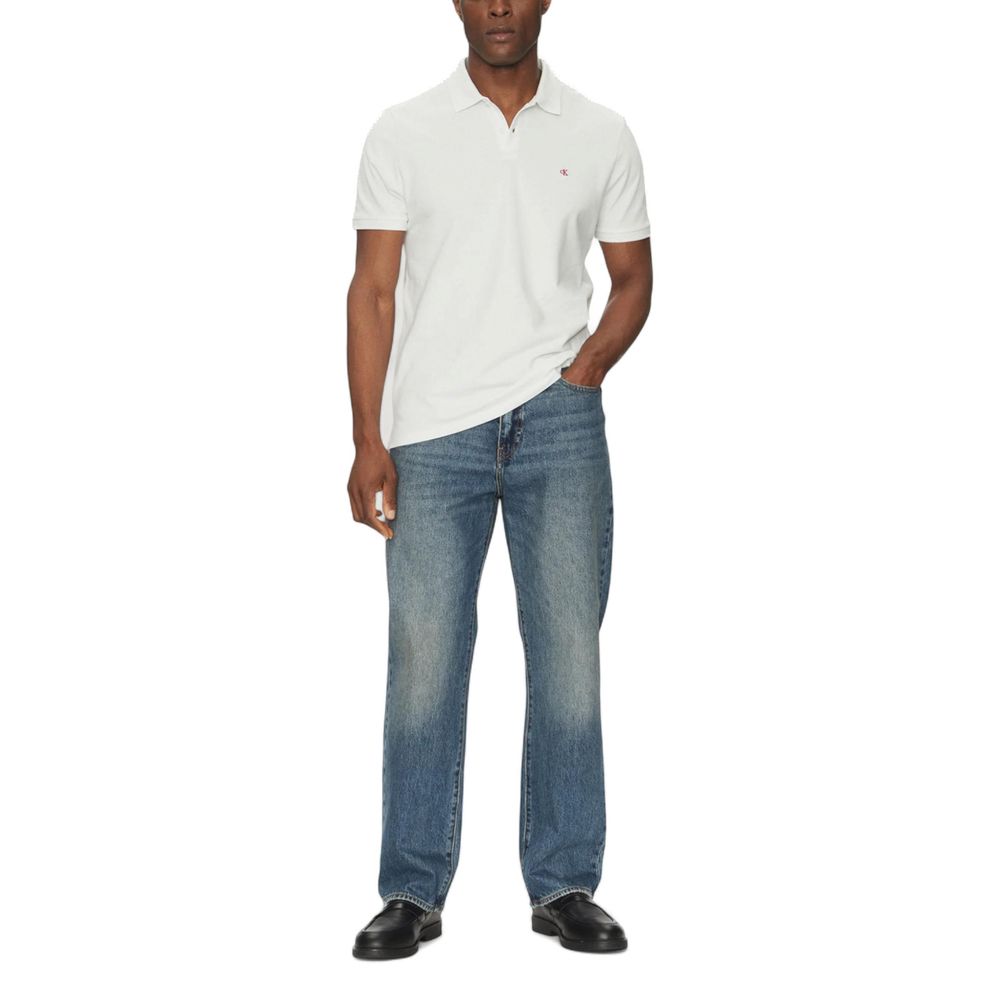 Calvin Klein Jeans Weißes Poloshirt aus Baumwolle