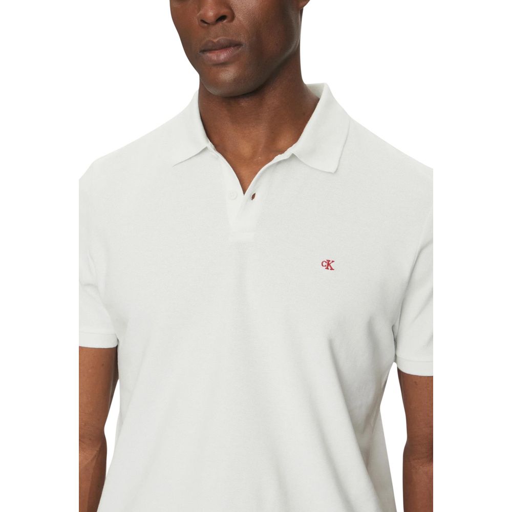 Calvin Klein Jeans Weißes Poloshirt aus Baumwolle