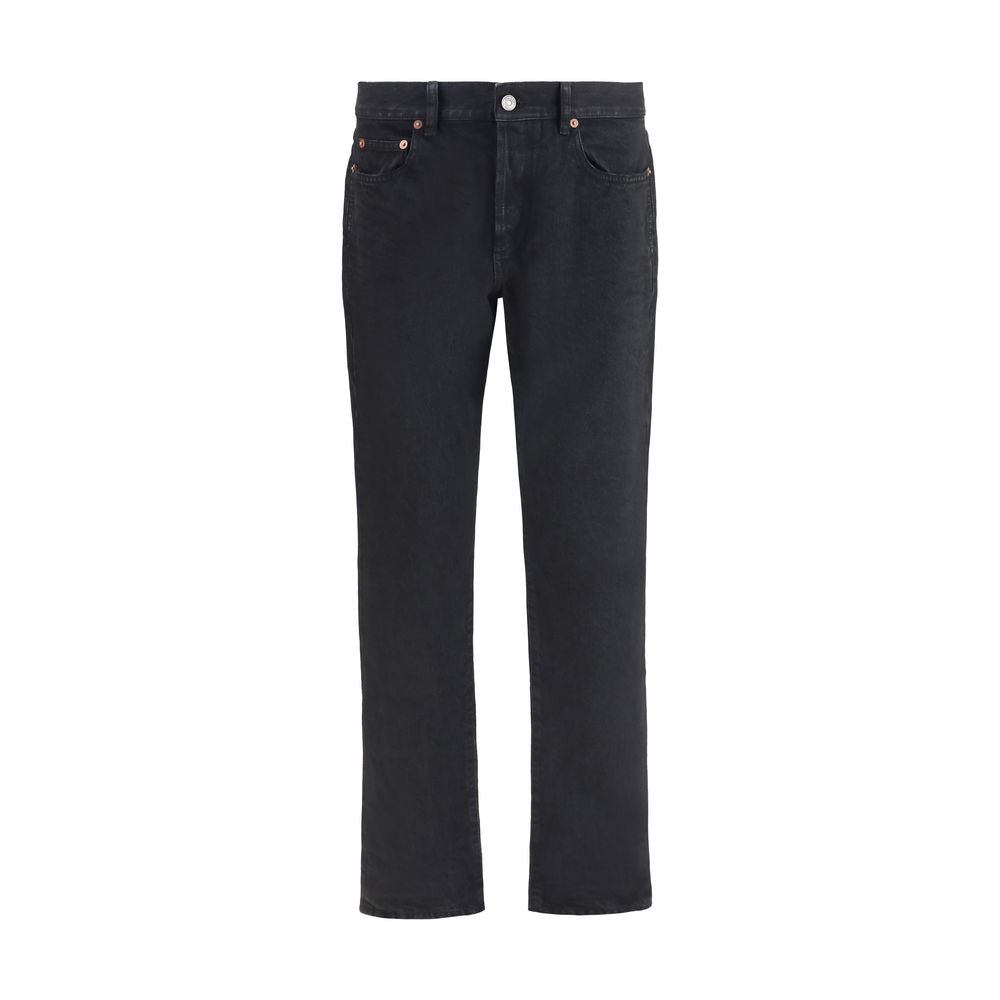 Saint Laurent Schwarze Baumwoll-Jeans im Slim Fit