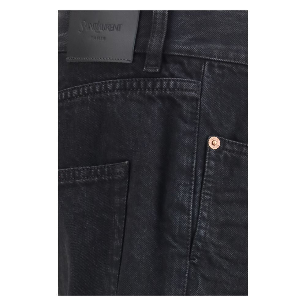 Saint Laurent Schwarze Baumwoll-Jeans im Slim Fit