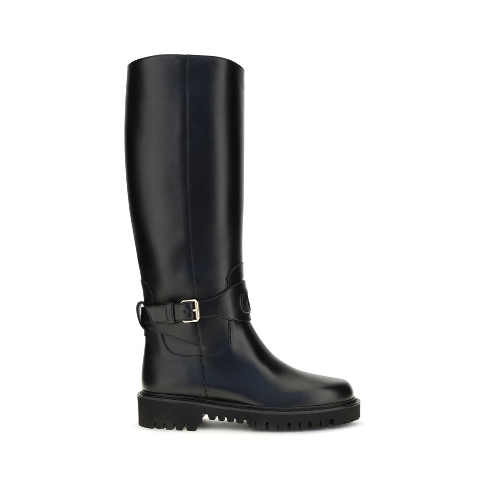 Valentino Garavani Schwarze Bos Taurus Kalbsleder Chelsea Boots