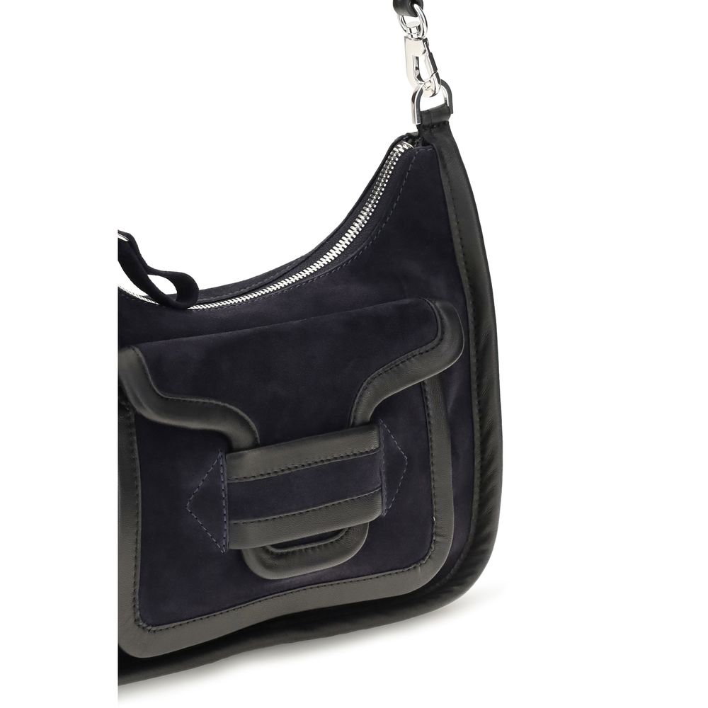 Pierre Hardy Schwarze Bos Taurus Kalbsleder Schultertasche